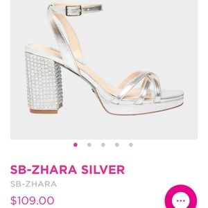 Betsey Johnson Silver Block Heel Size 5